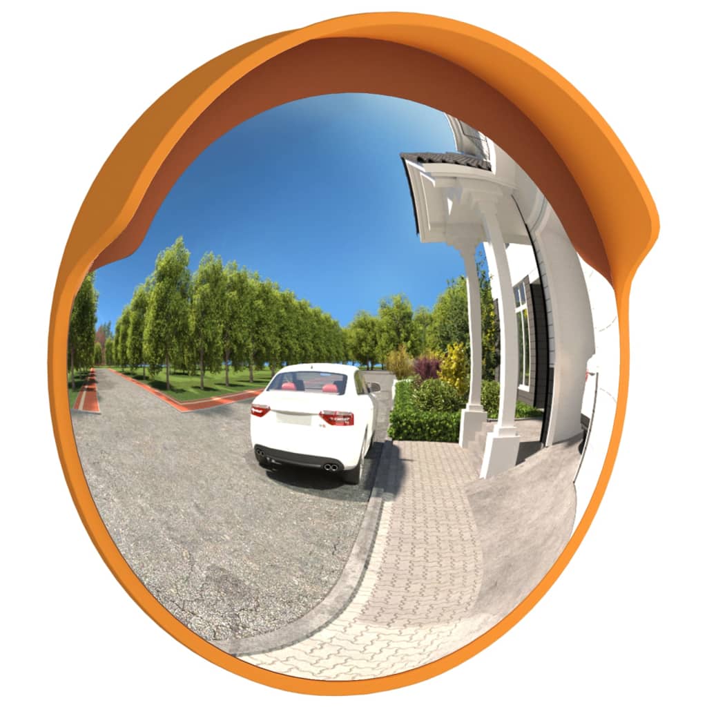 Konvexer Verkehrsspiegel für den Außenbereich Orange Ø30 cm Polycarbonat