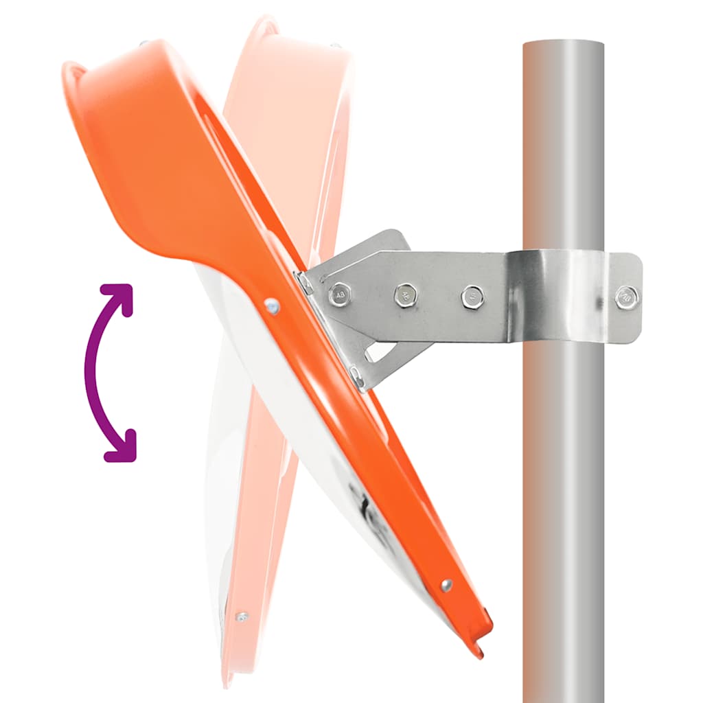 Konvexer Verkehrsspiegel für den Außenbereich Orange Ø30 cm Polycarbonat