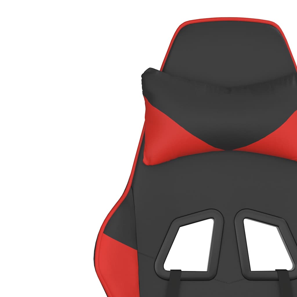 Gaming-Stuhl mit Massage & Fußstütze Schwarz & Rot Kunstleder