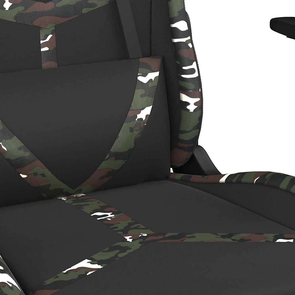 Gaming-Stuhl mit Massagefunktion Schwarz Tarnfarben Kunstleder