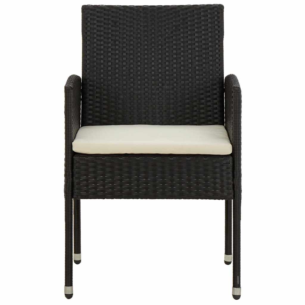 9-tlg. Garten-Essgruppe Poly Rattan Schwarz