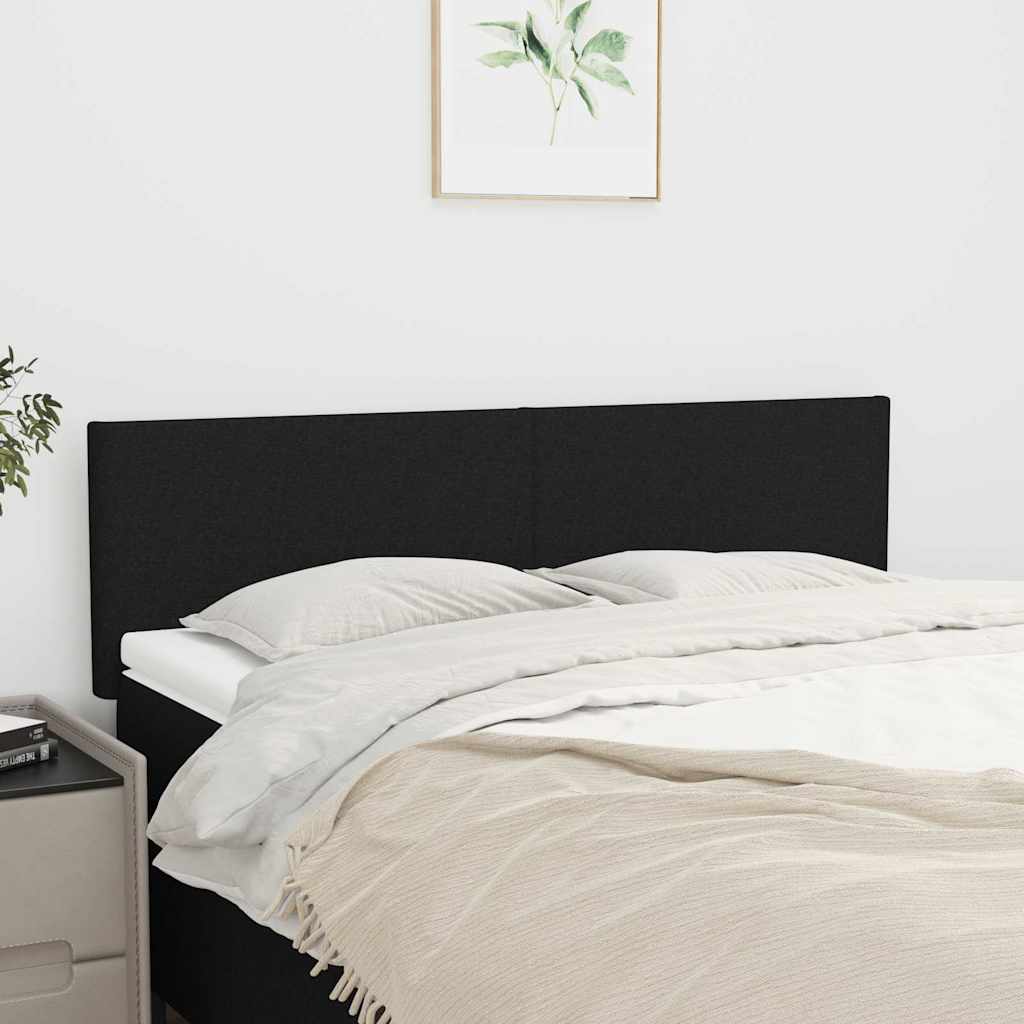 Kopfteile Schwarz 144x5x78/88 cm Stoff