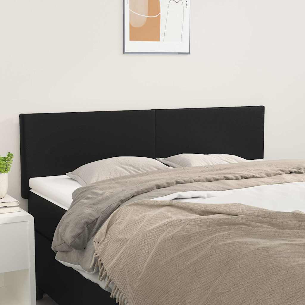 Kopfteile Schwarz 144x5x78/88 cm Kunstleder