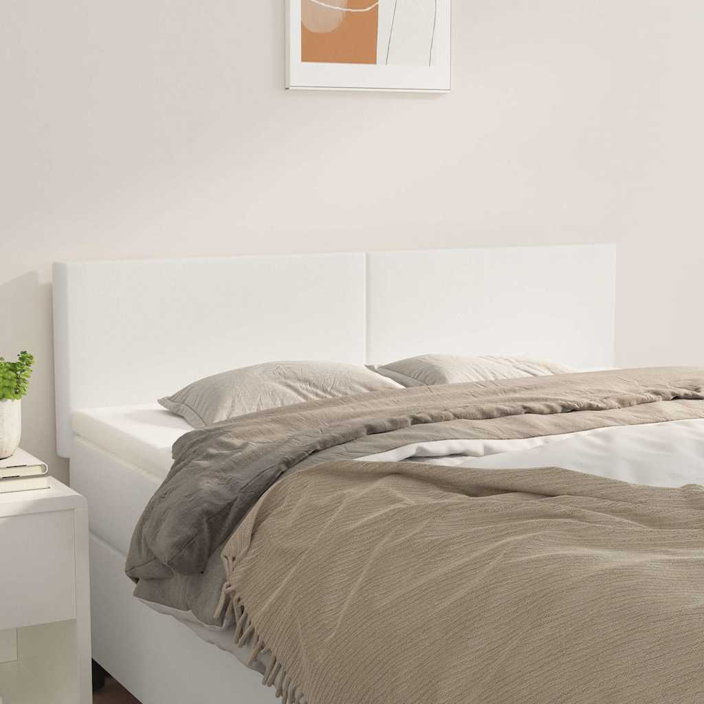 Kopfteile Weiß 144x5x78/88 cm Kunstleder