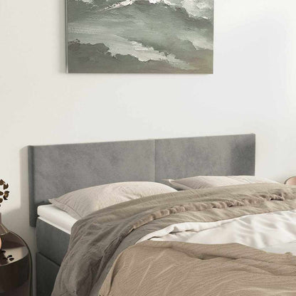 Kopfteile Hellgrau 144x5x78/88 cm Samt