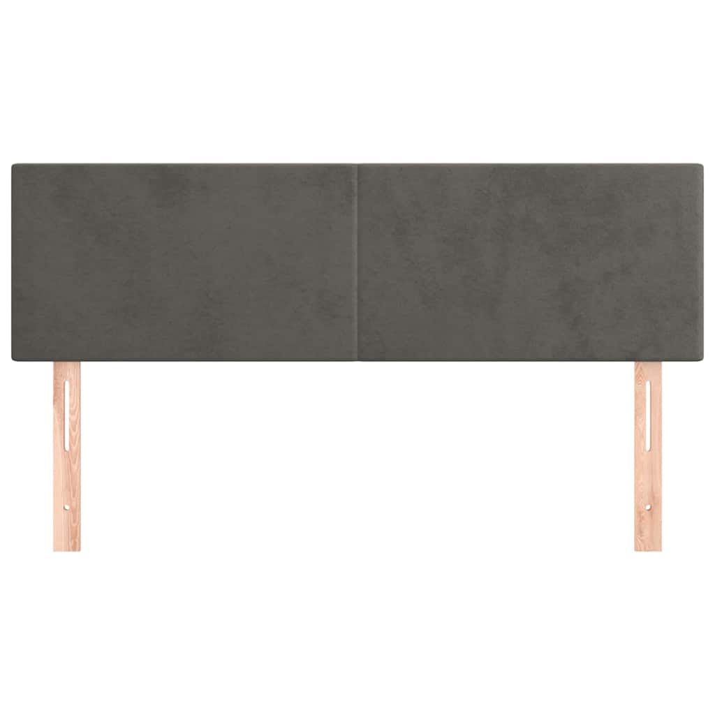 Kopfteile Dunkelgrau 144x5x78/88 cm Samt