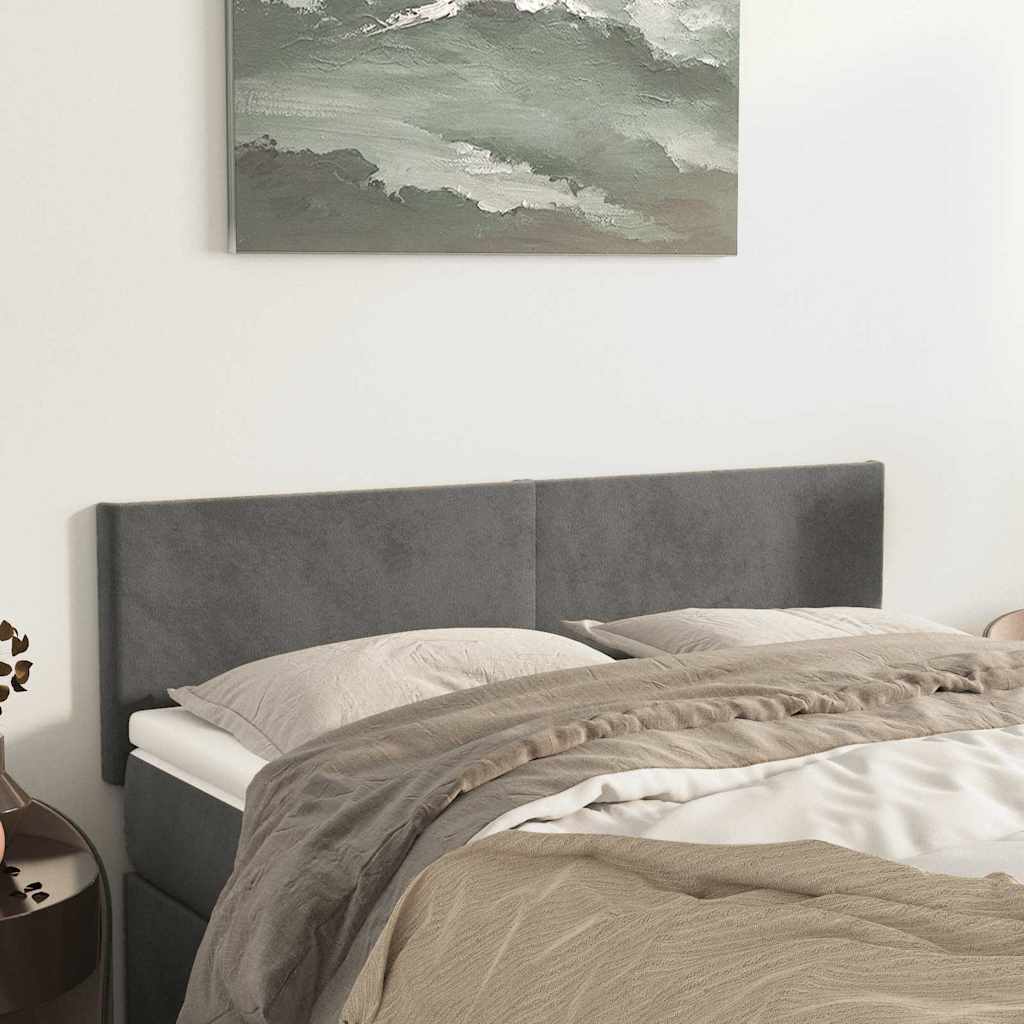 Kopfteile Dunkelgrau 144x5x78/88 cm Samt