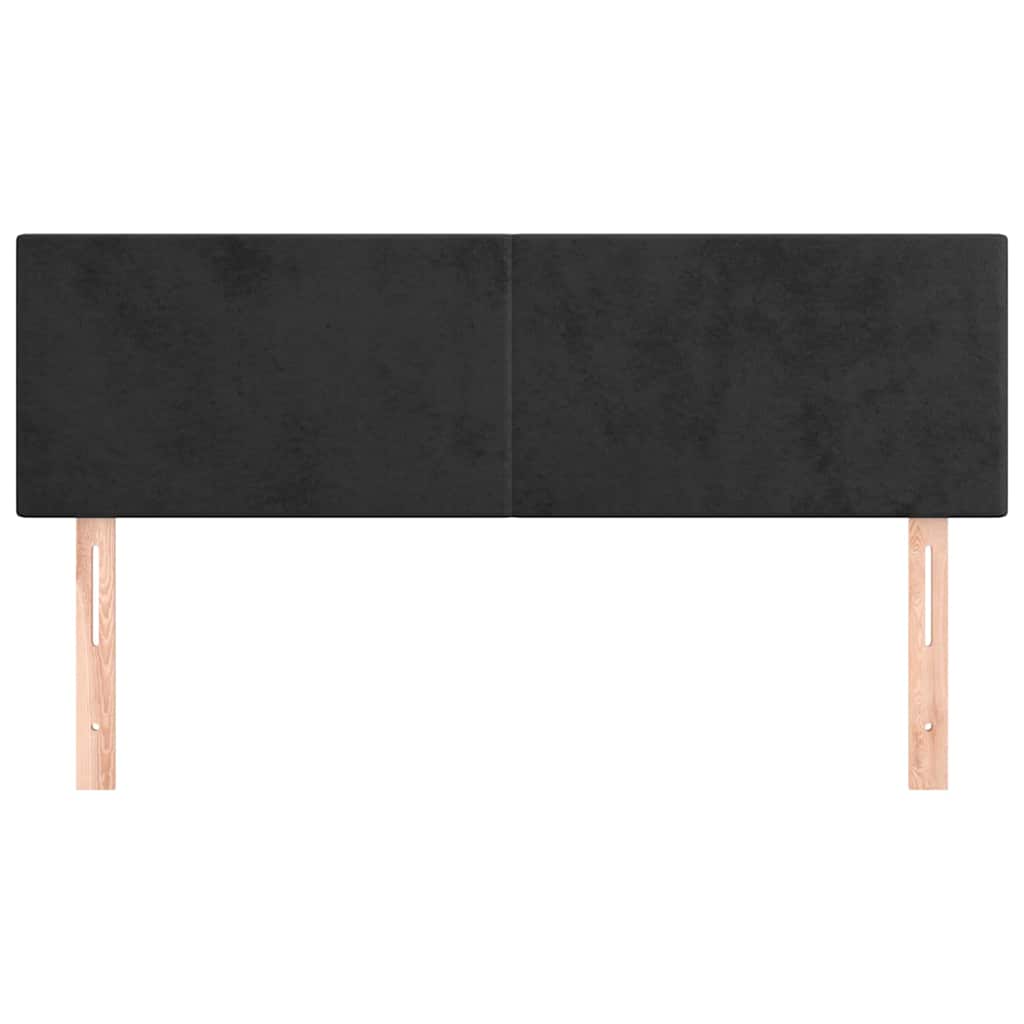 Kopfteile Schwarz 144x5x78/88 cm Samt