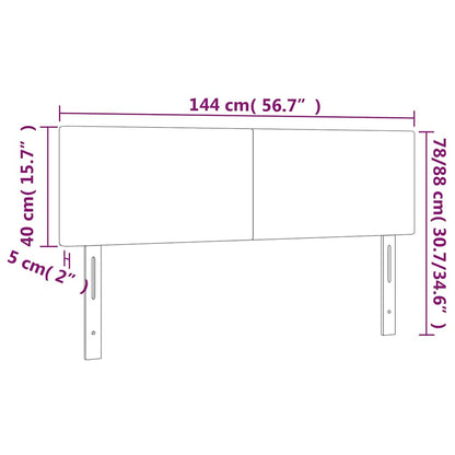 Kopfteile Rosa 144x5x78/88 cm Samt