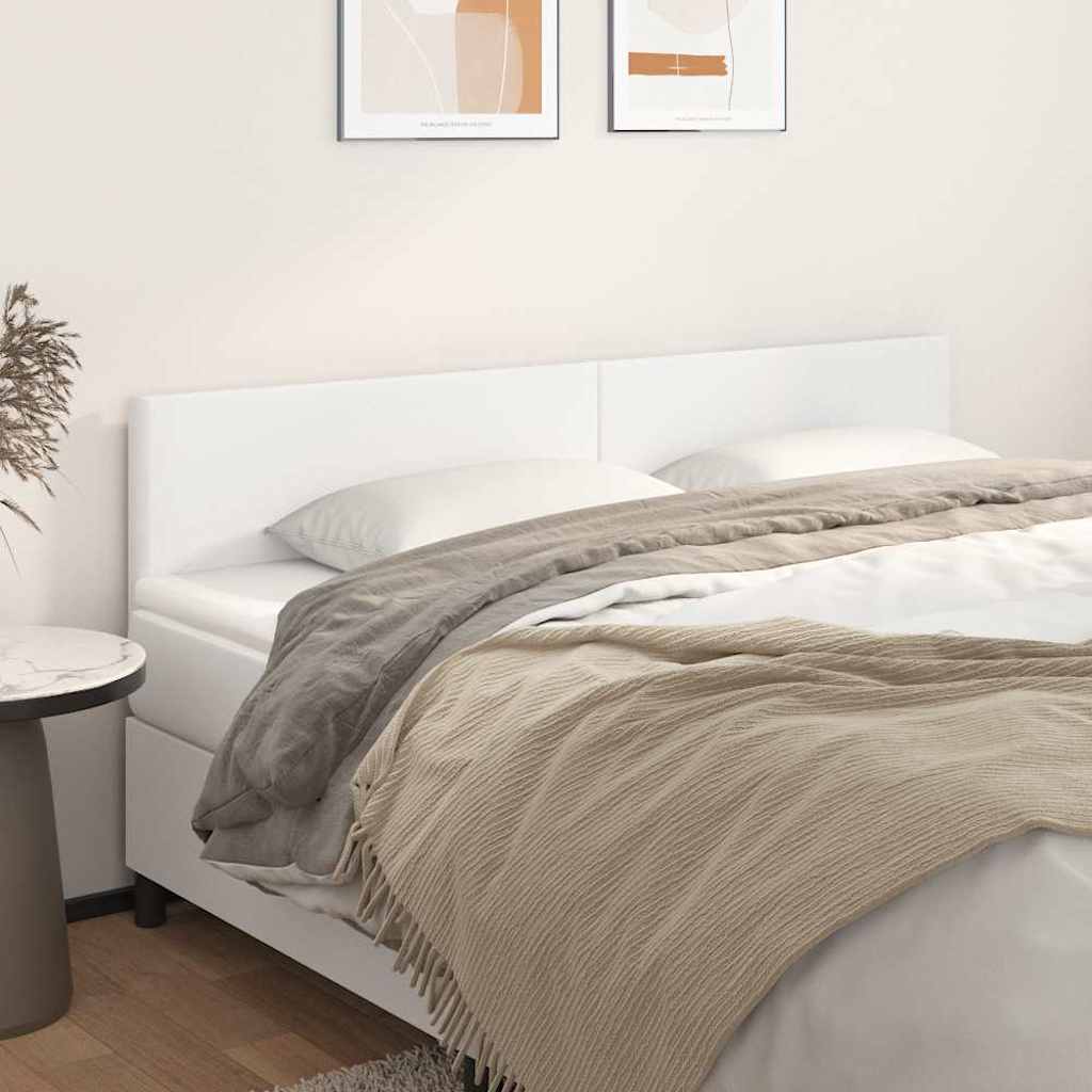 Kopfteile Weiß 160x5x78/88 cm Kunstleder