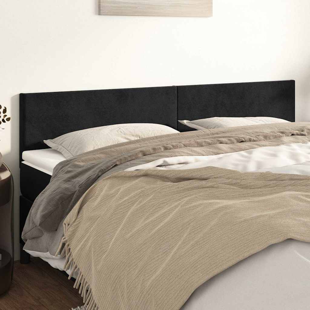 Kopfteile Schwarz 160x5x78/88 cm Samt