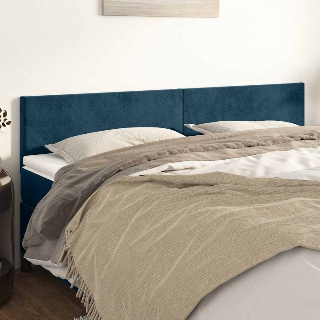 Kopfteile Dunkelblau 160x5x78/88 cm Samt