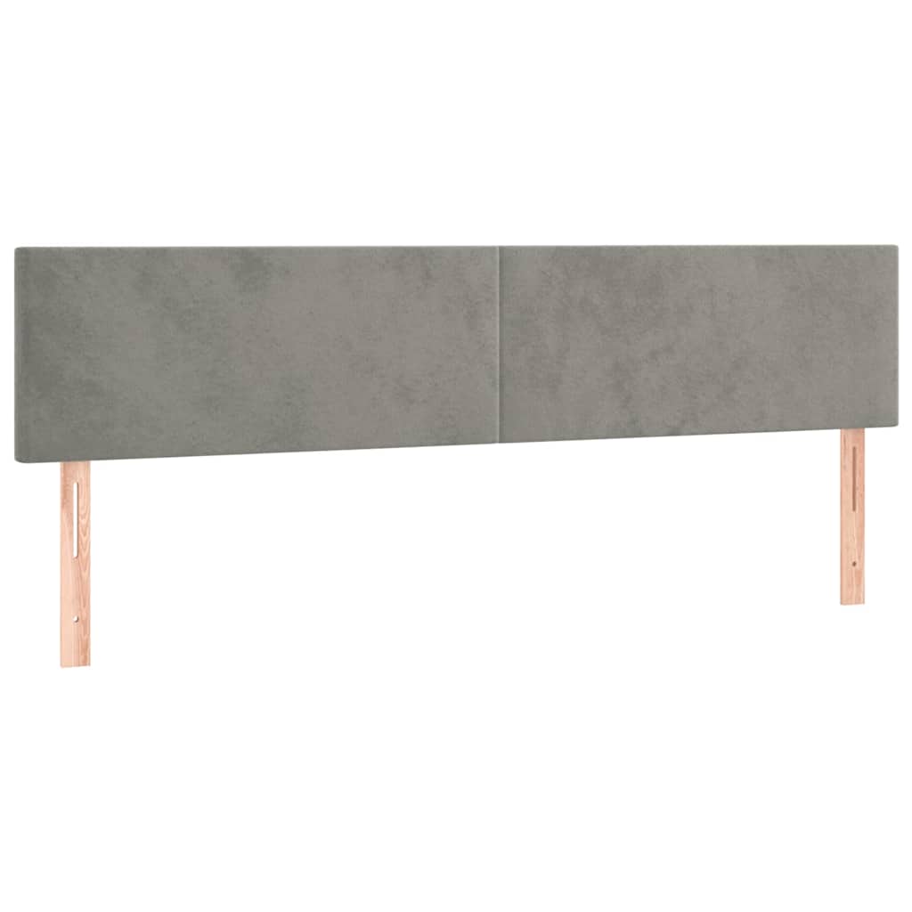 Kopfteile Hellgrau 180x5x78/88 cm Samt