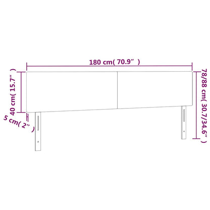 Kopfteile Schwarz 180x5x78/88 cm Samt