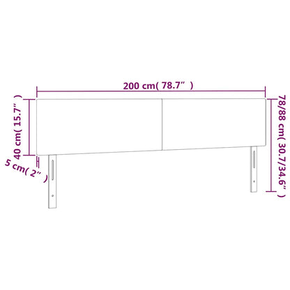 Kopfteile Grau 200x5x78/88 cm Kunstleder