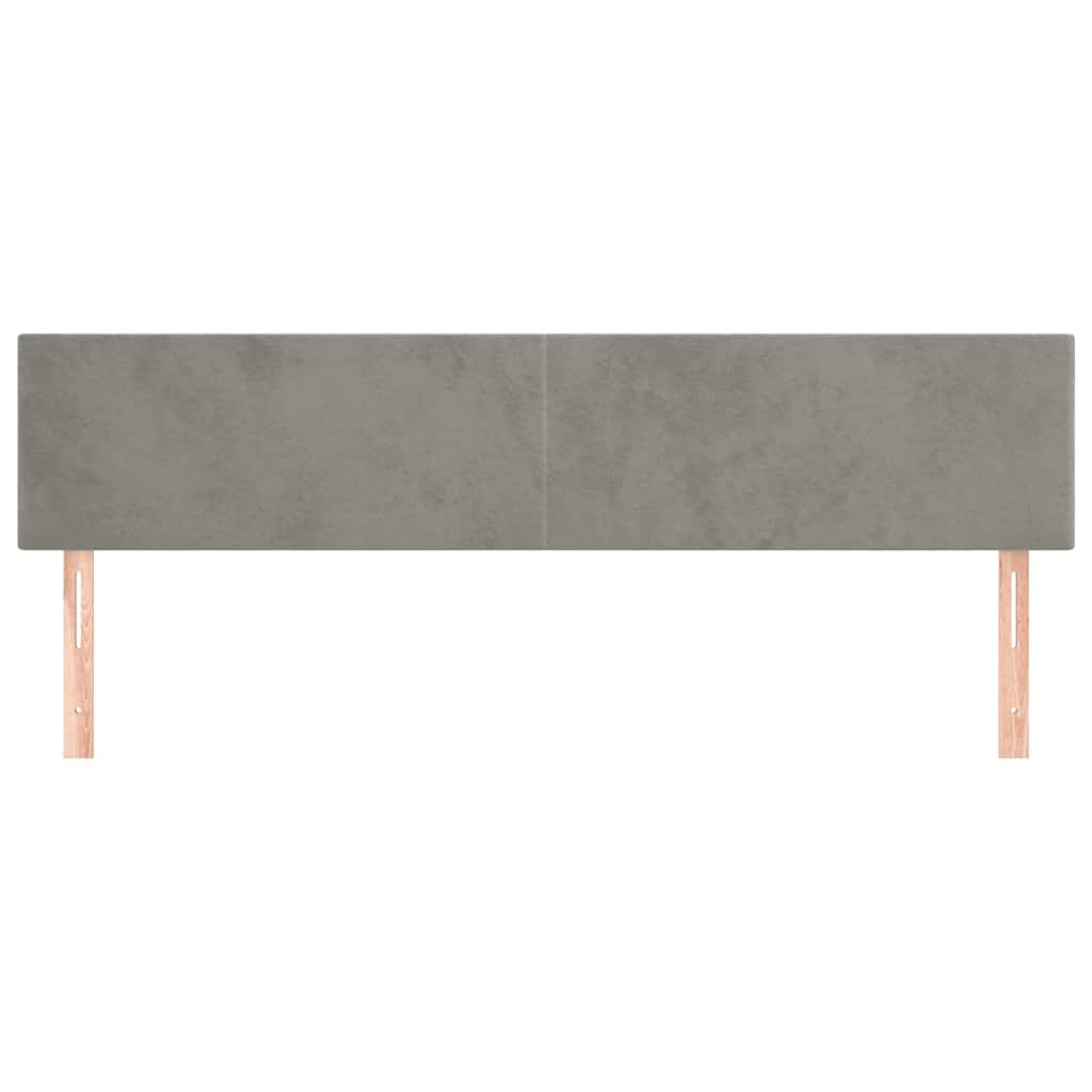 Kopfteile Hellgrau 200x5x78/88 cm Samt