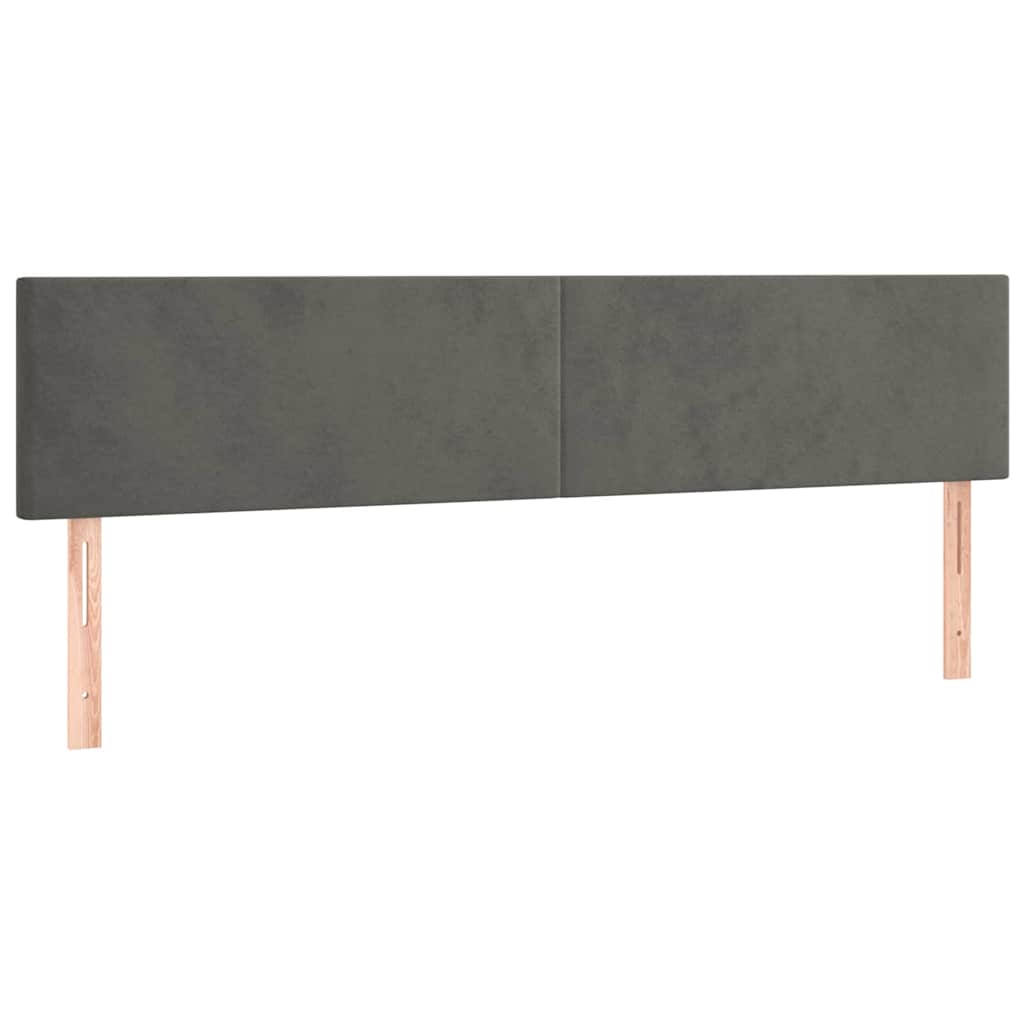 Kopfteile Dunkelgrau 200x5x78/88 cm Samt
