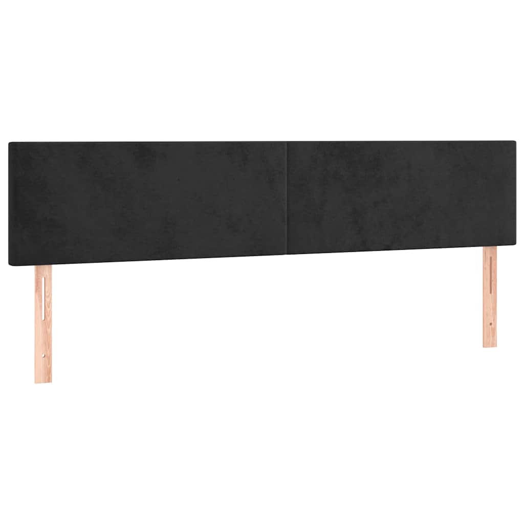 Kopfteile Schwarz 200x5x78/88 cm Samt