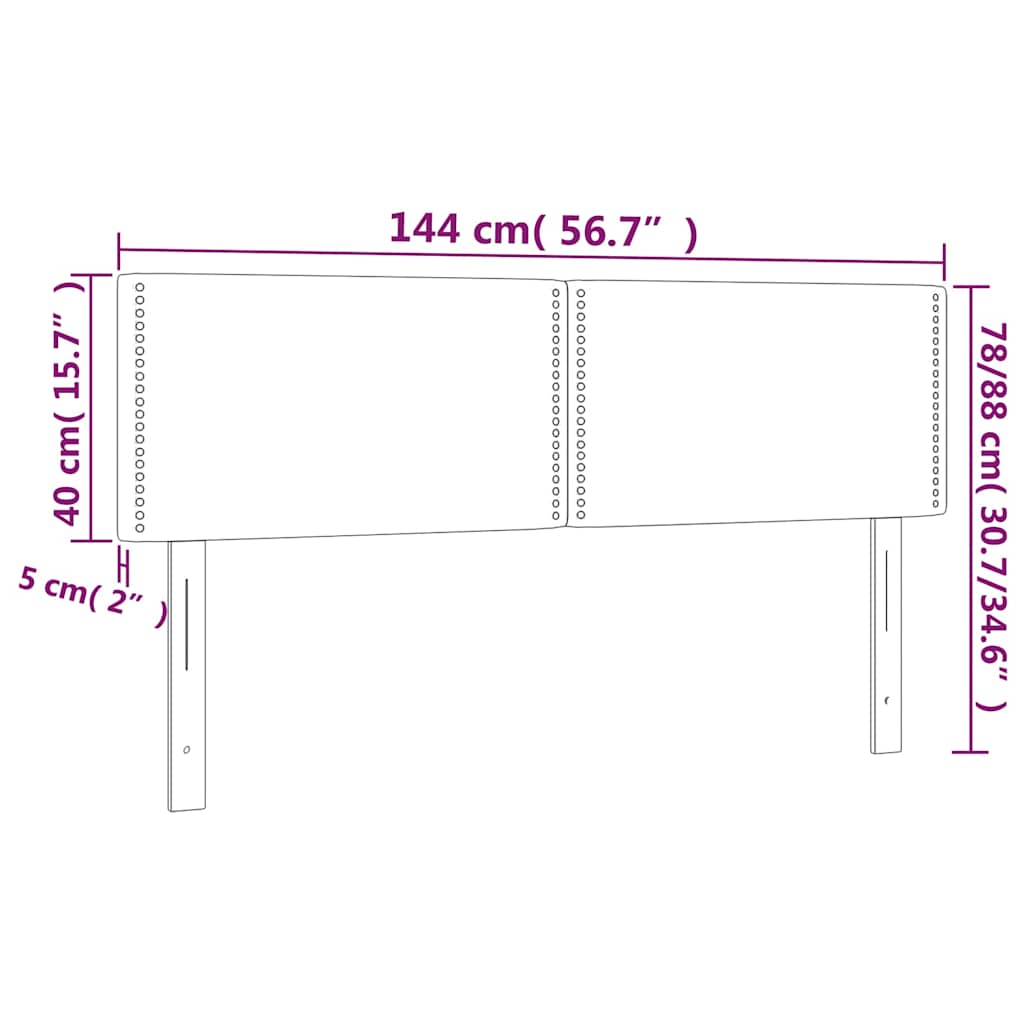 Kopfteile Dunkelgrau 144x5x78/88 cm Stoff