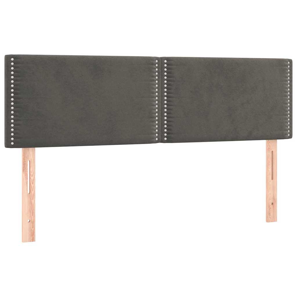 Kopfteile Dunkelgrau 144x5x78/88 cm Samt