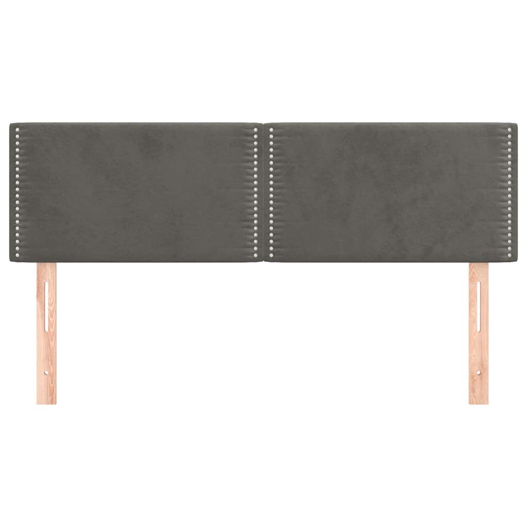 Kopfteile Dunkelgrau 144x5x78/88 cm Samt