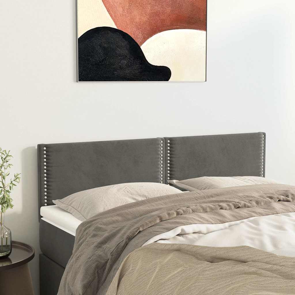 Kopfteile Dunkelgrau 144x5x78/88 cm Samt