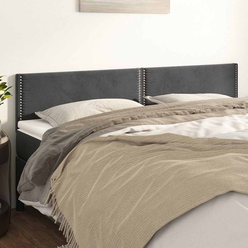 Kopfteile Dunkelgrau 180x5x78/88 cm Samt