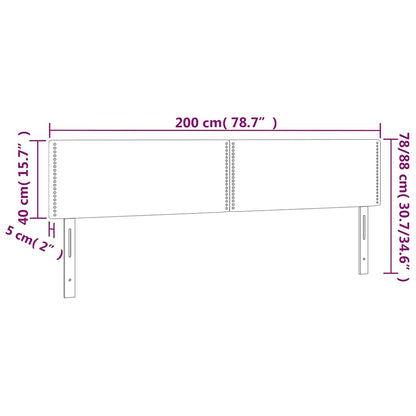 Kopfteile Hellgrau 200x5x78/88 cm Stoff