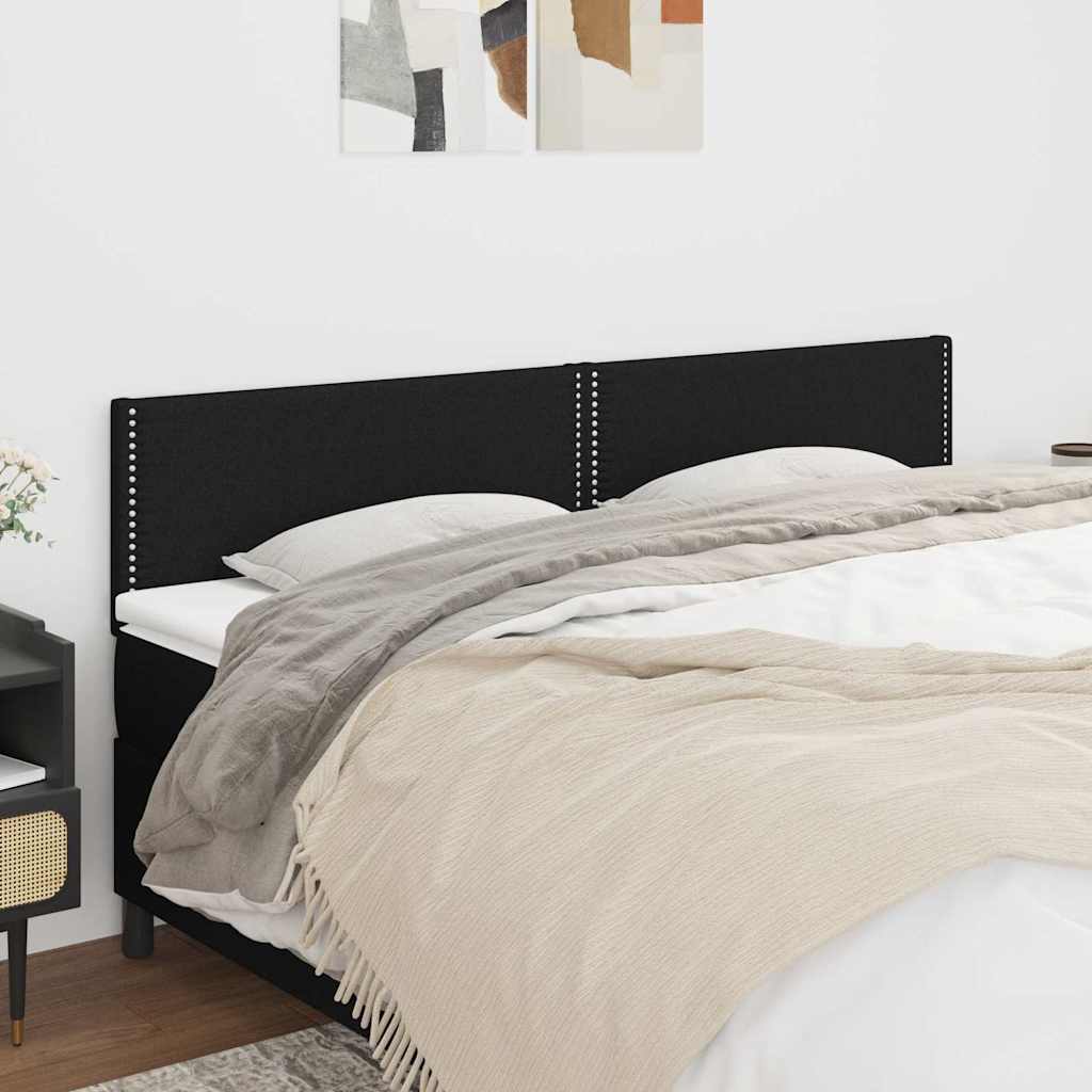 Kopfteile Schwarz 200x5x78/88 cm Stoff