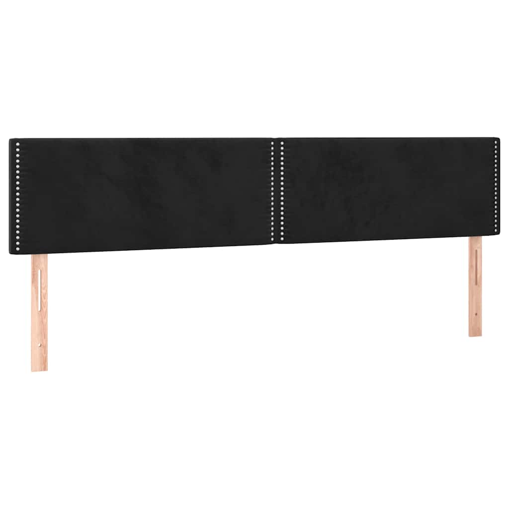 Kopfteile Schwarz 200x5x78/88 cm Samt