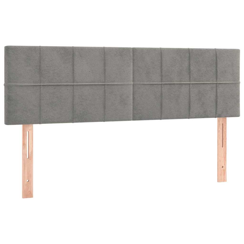 Kopfteile Hellgrau 144x5x78/88 cm Samt