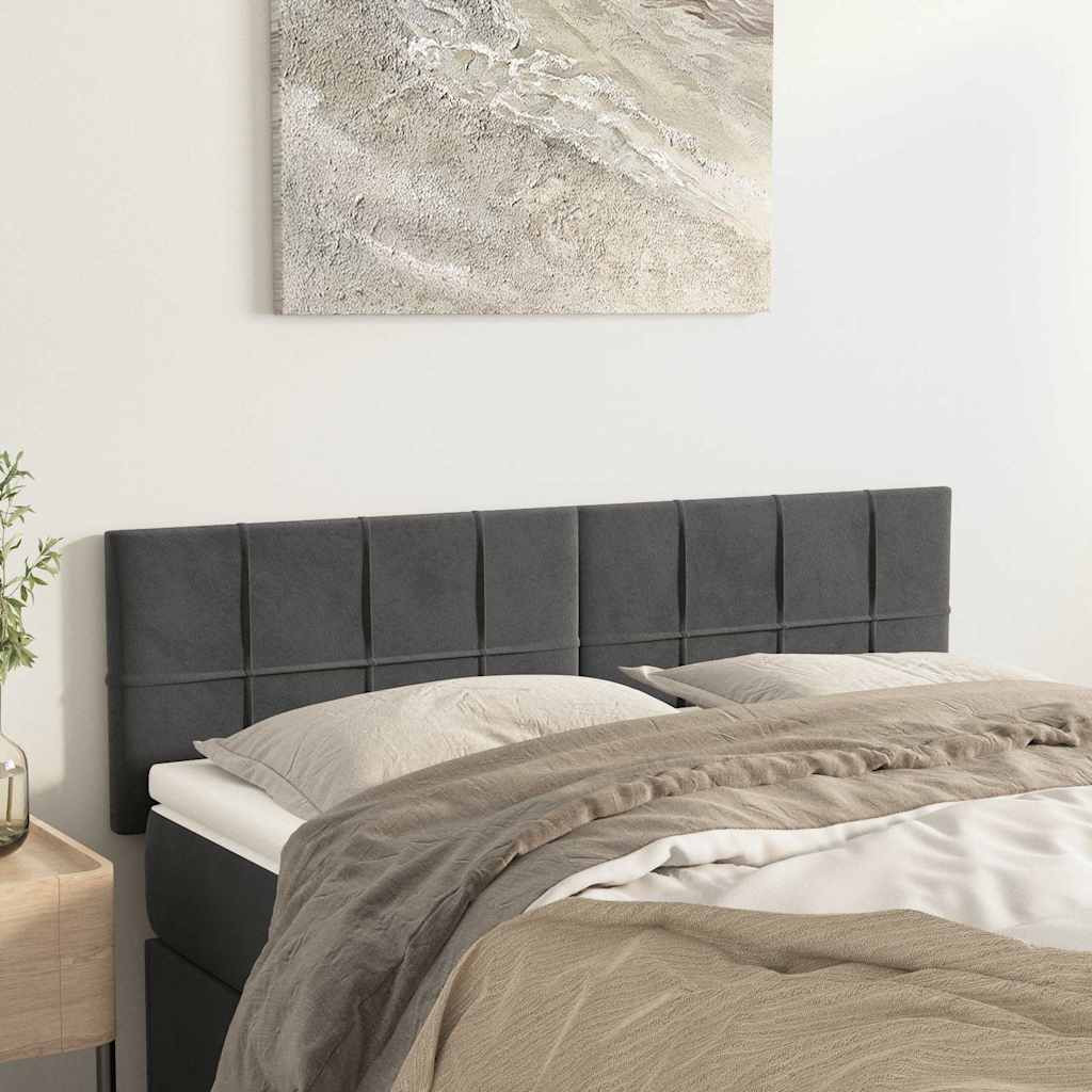 Kopfteile Dunkelgrau 144x5x78/88 cm Samt
