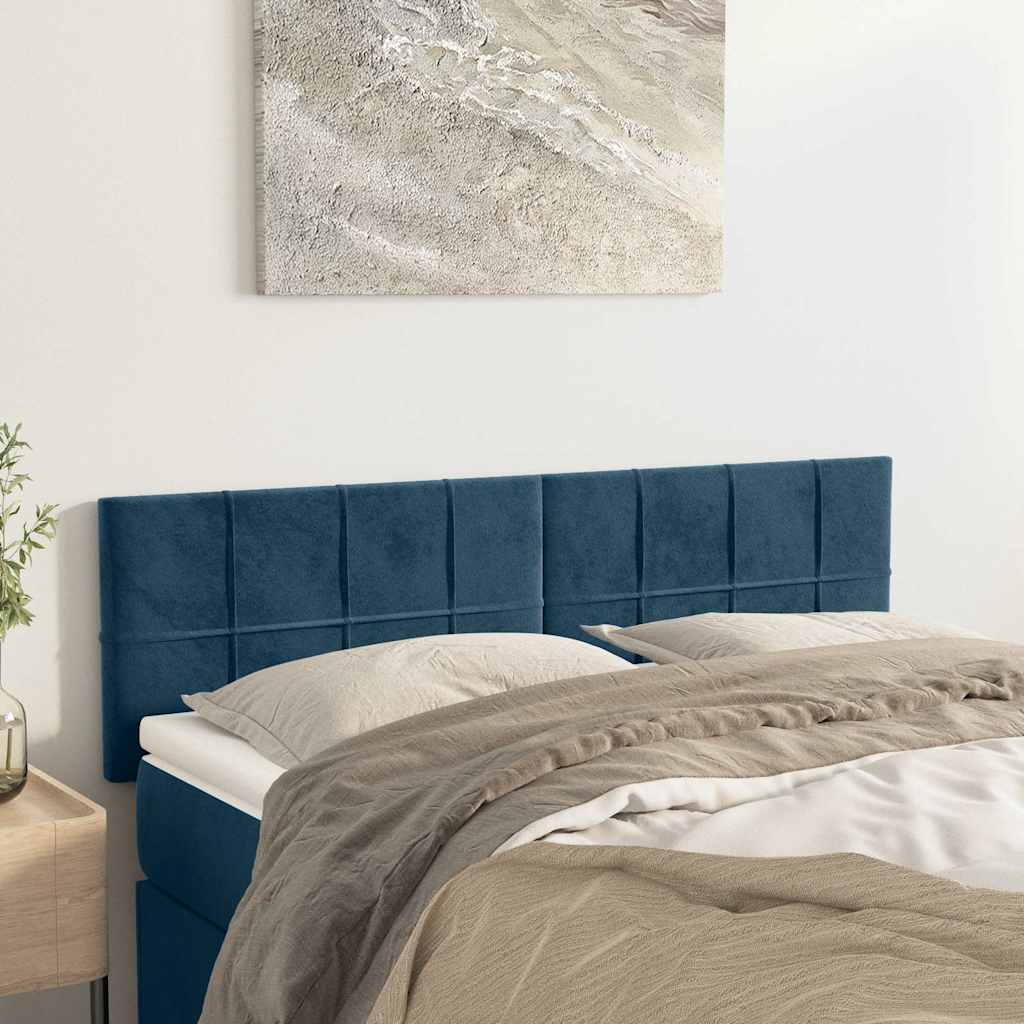 Kopfteile Dunkelblau 144x5x78/88 cm Samt
