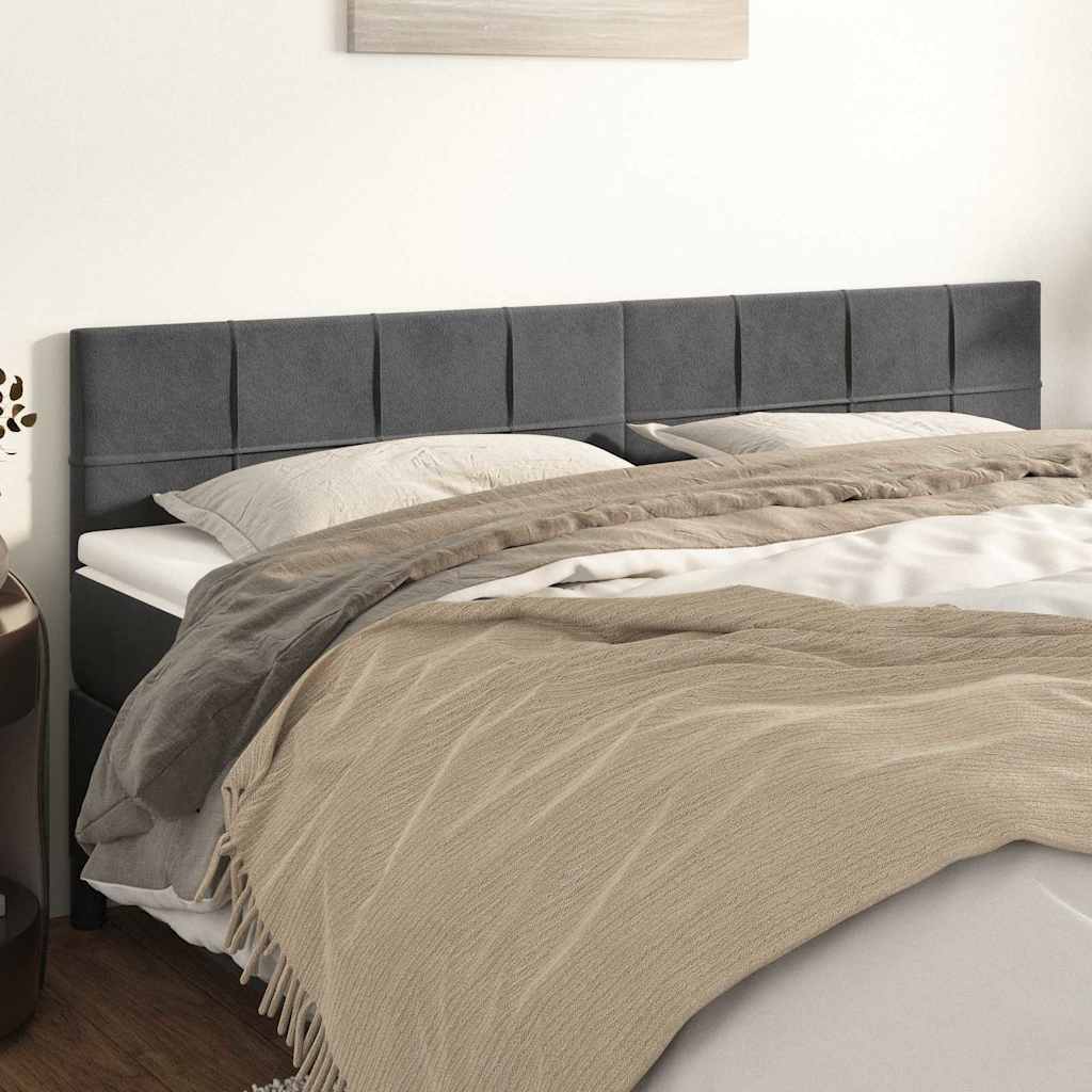 Kopfteile Dunkelgrau 160x5x78/88 cm Samt