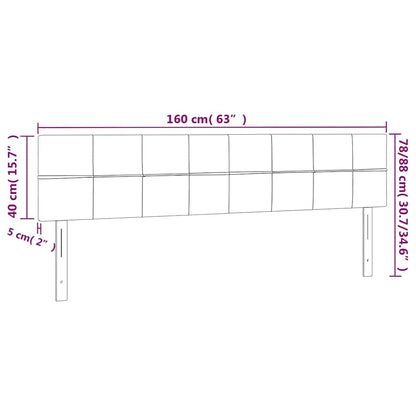 Kopfteile Dunkelgrün 160x5x78/88 cm Samt