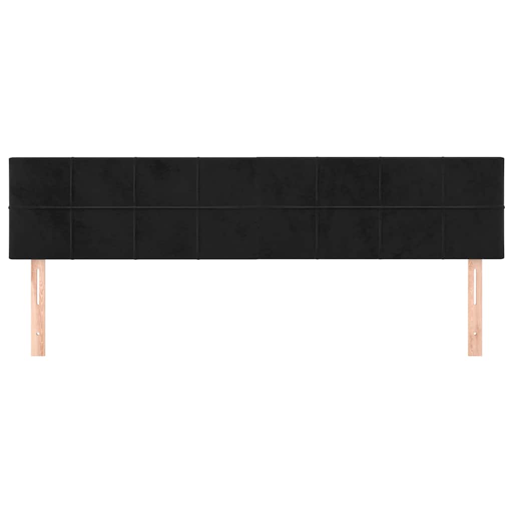 Kopfteile Schwarz 180x5x78/88 cm Samt