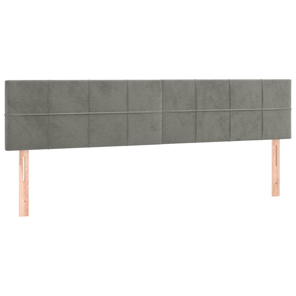 Kopfteile Hellgrau 200x5x78/88 cm Samt
