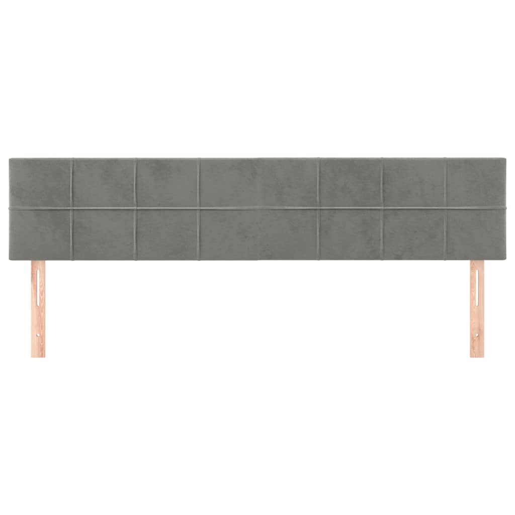 Kopfteile Hellgrau 200x5x78/88 cm Samt