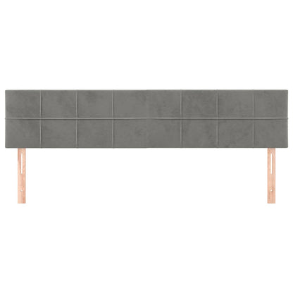 Kopfteile Hellgrau 200x5x78/88 cm Samt