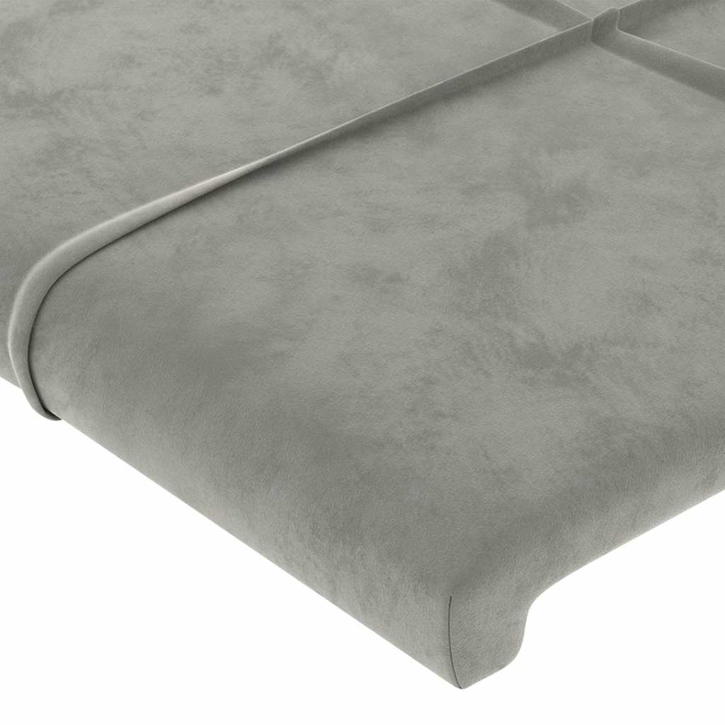 Kopfteile Hellgrau 200x5x78/88 cm Samt