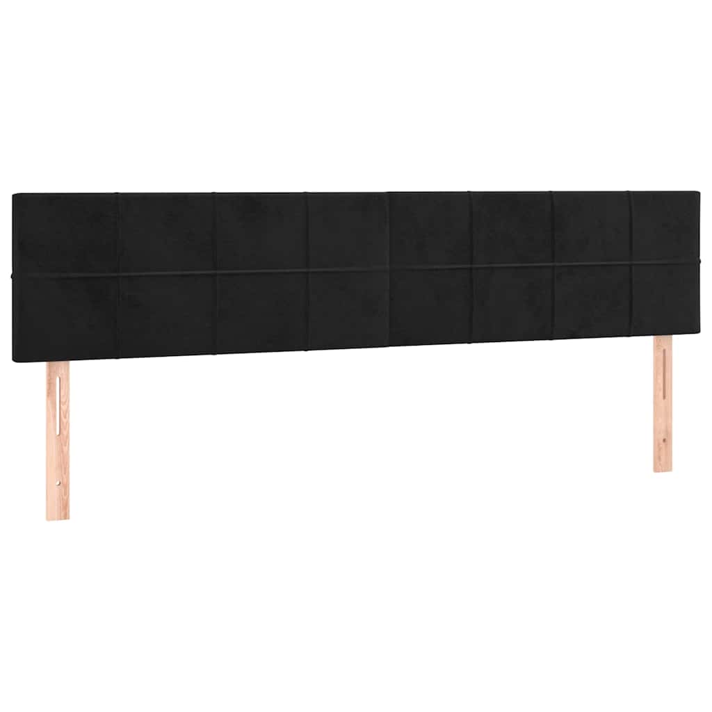 Kopfteile Schwarz 200x5x78/88 cm Samt