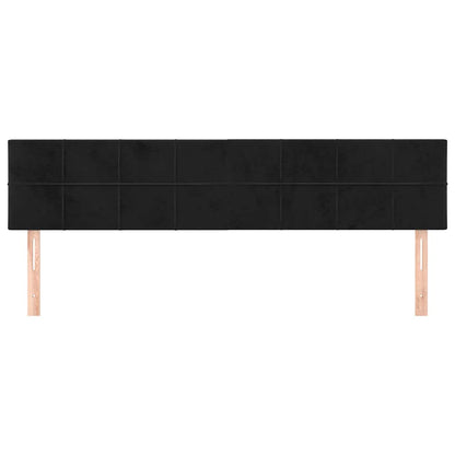 Kopfteile Schwarz 200x5x78/88 cm Samt
