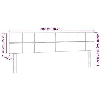Kopfteile Dunkelblau 200x5x78/88 cm Samt