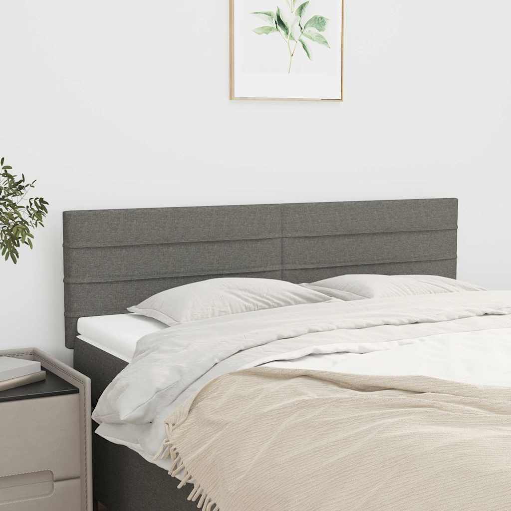 Kopfteile Dunkelgrau 144x5x78/88 cm Stoff