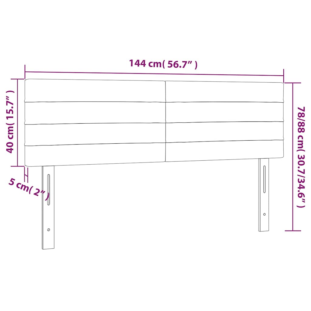 Kopfteile Dunkelbraun 144x5x78/88 cm Stoff