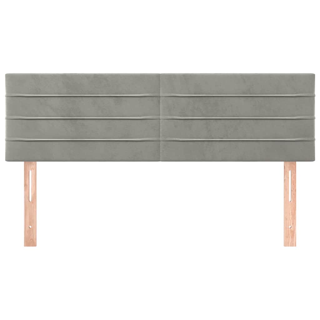 Kopfteile Hellgrau 144x5x78/88 cm Samt