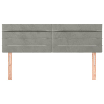 Kopfteile Hellgrau 144x5x78/88 cm Samt