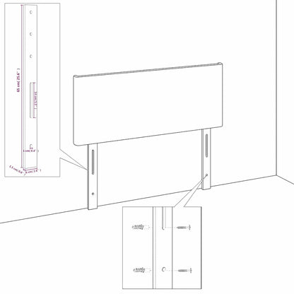 Kopfteile Hellgrau 144x5x78/88 cm Samt
