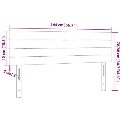 Kopfteile Hellgrau 144x5x78/88 cm Samt