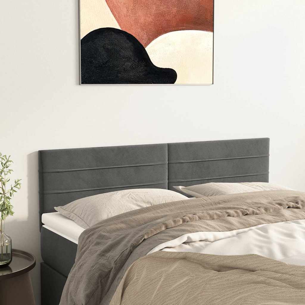 Kopfteile Dunkelgrau 144x5x78/88 cm Samt